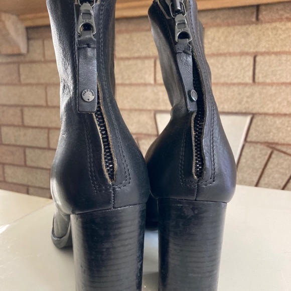 rag & bone Black Leather Heeled Boots Made in Italy Women’s Size 37.5 - Picture 9 of 10